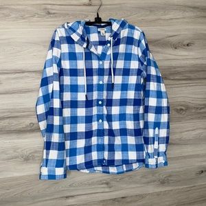 EUC- Women’s Hooded Button Down Top, XS